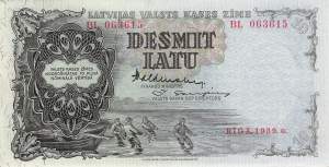 Lettland p29d 10 Latu 1939